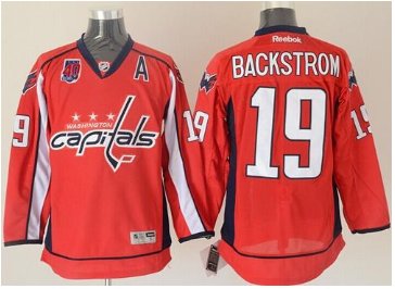 Washington Capitals #19 Nicklas Backstrom Red 40th Anniversary Stitched NHL Jersey