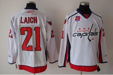 Washington Capitals #21 Brooks Laich White 40th Anniversary Stitched NHL Jersey