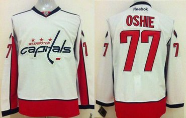 Washington Capitals #77 T.J Oshie White Stitched NHL Jersey
