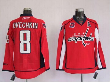 Washington Capitals #8 Alex Ovechkin Red 40th Anniversary Stitched NHL Jersey