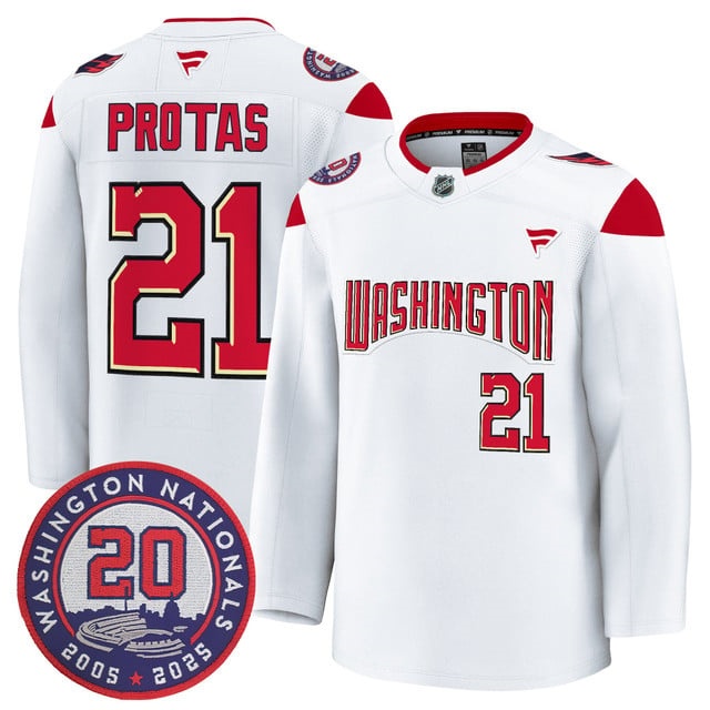 Washington Capitals 20th Anniversary Seasons Patch Premium Jersey - All Stitched Aliaksei Protas