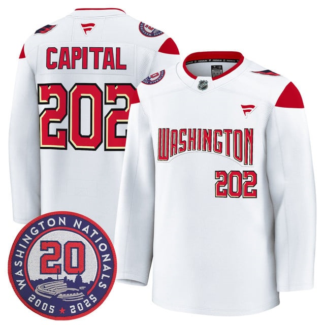 Washington Capitals 20th Anniversary Seasons Patch Premium Jersey - All Stitched Capital 202