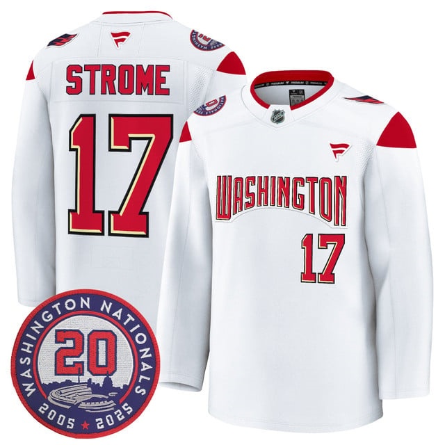 Washington Capitals 20th Anniversary Seasons Patch Premium Jersey - All Stitched Dylan Strome