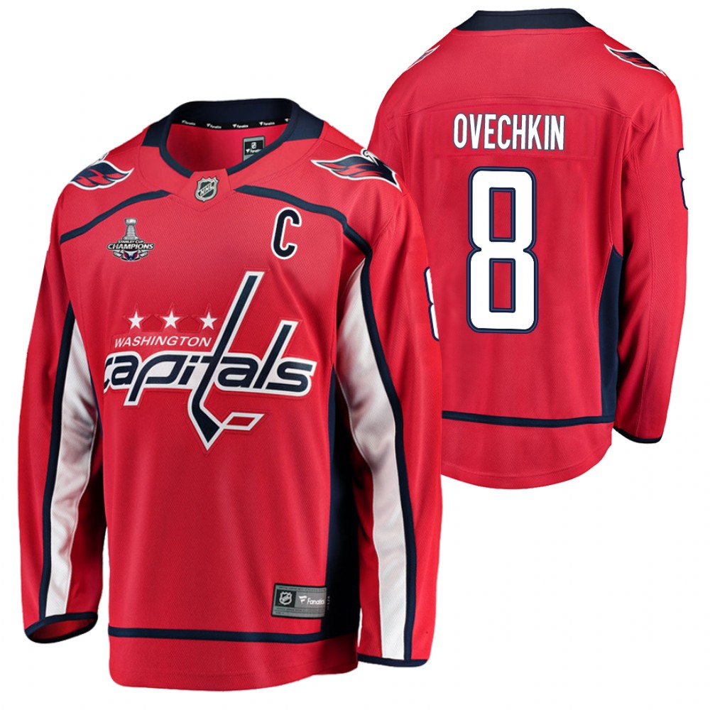 Washington Capitals Alex Ovechkin Red Stanley Cup Champions Breakaway Player Men's Jersey