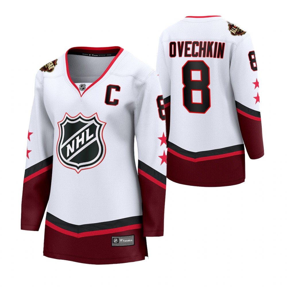 Washington Capitals Alex Ovechkin Women White 2022 NHL All-Star Jersey