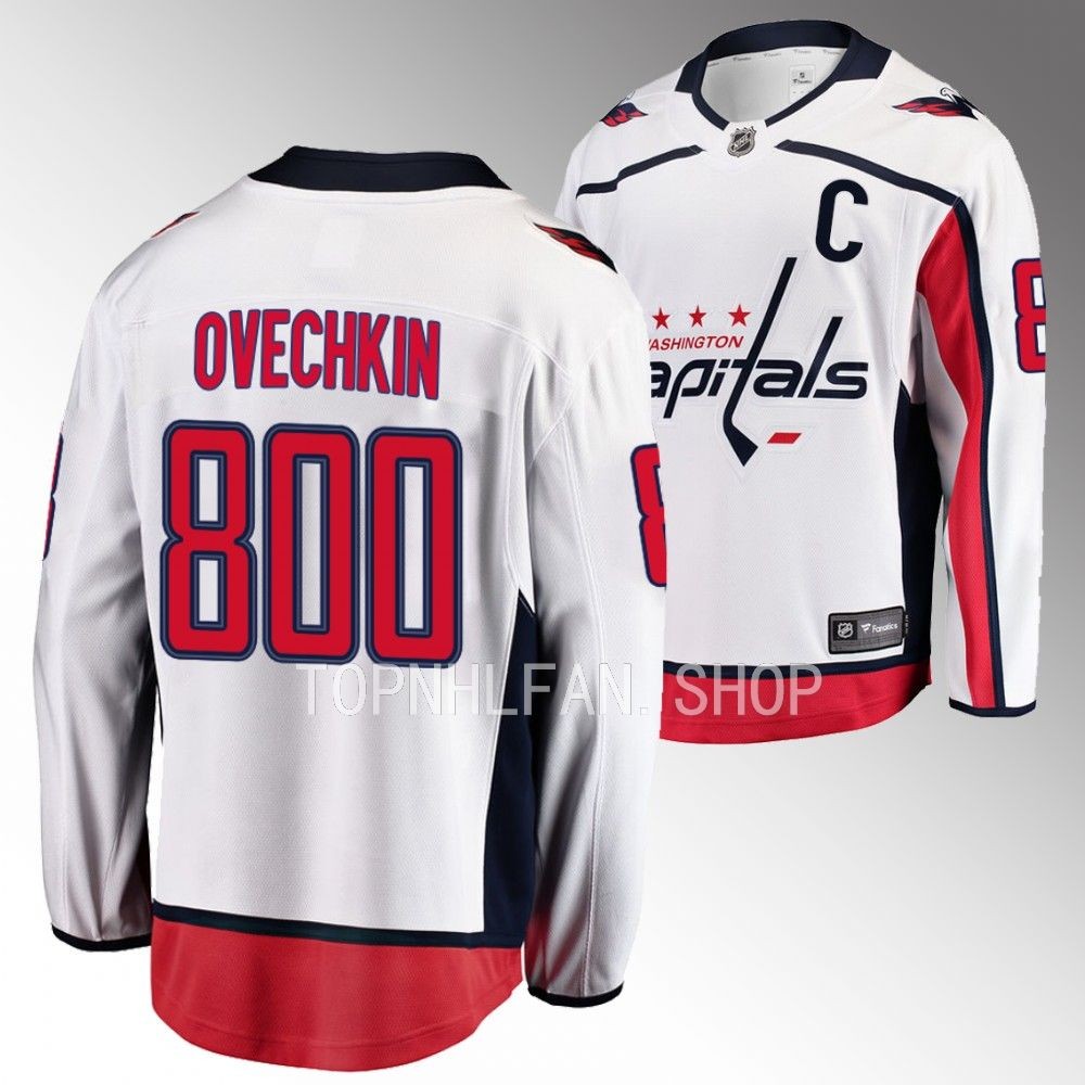 Washington Capitals Alexander Ovechkin 800 Career Goals White Commemorative Jersey