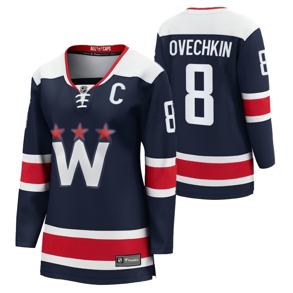 Washington Capitals Alexander Ovechkin Women Navy 2020-21 Alternate Jersey
