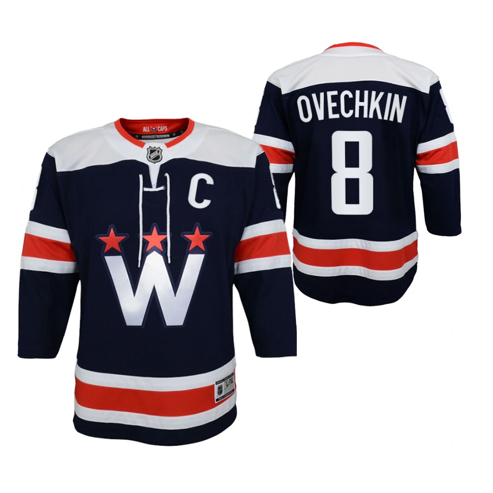 Washington Capitals Alexander Ovechkin Youth Navy 2020-21 Alternate Jersey