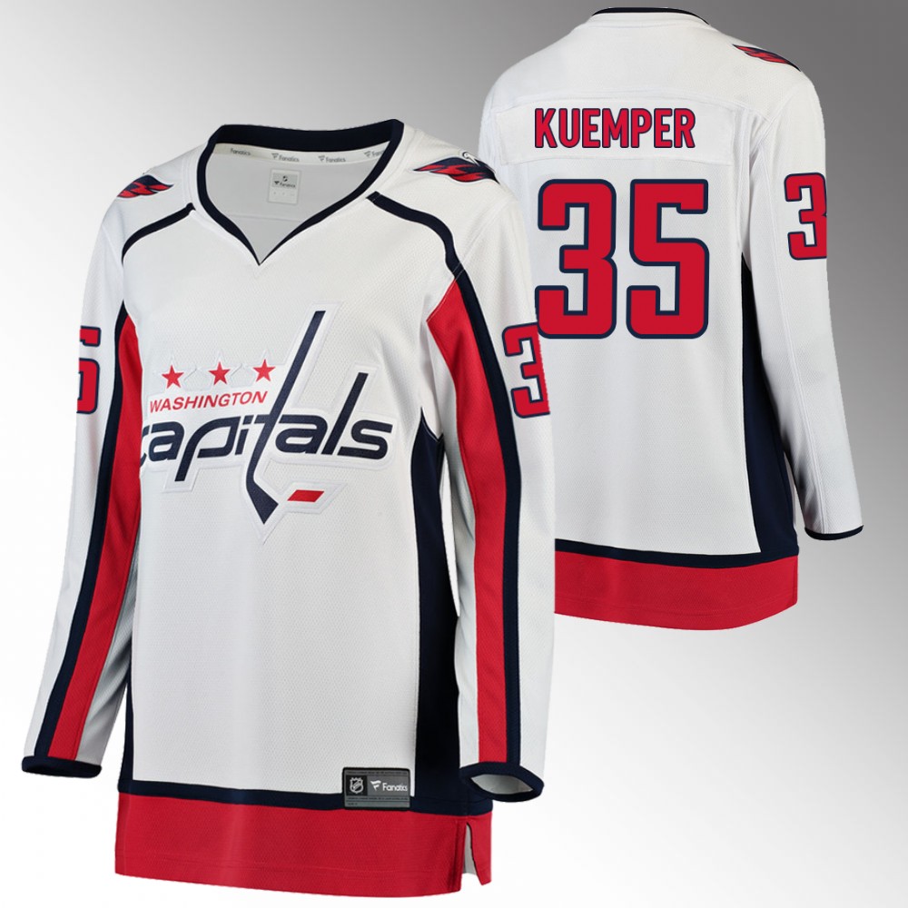 Washington Capitals Darcy Kuemper Women White 2022 Away Jersey