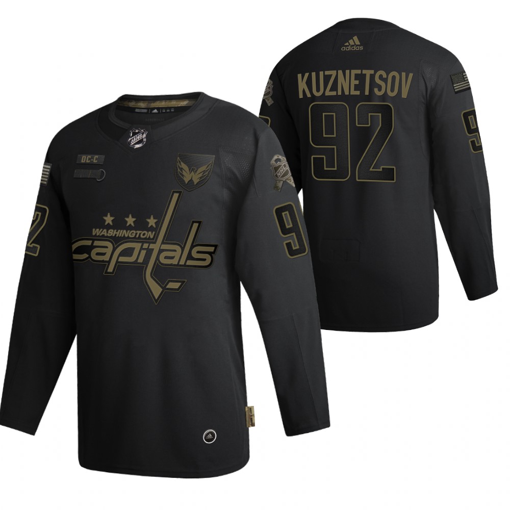 Washington Capitals Evgeny Kuznetsov Black 2020 Veterans Day Authentic Jersey