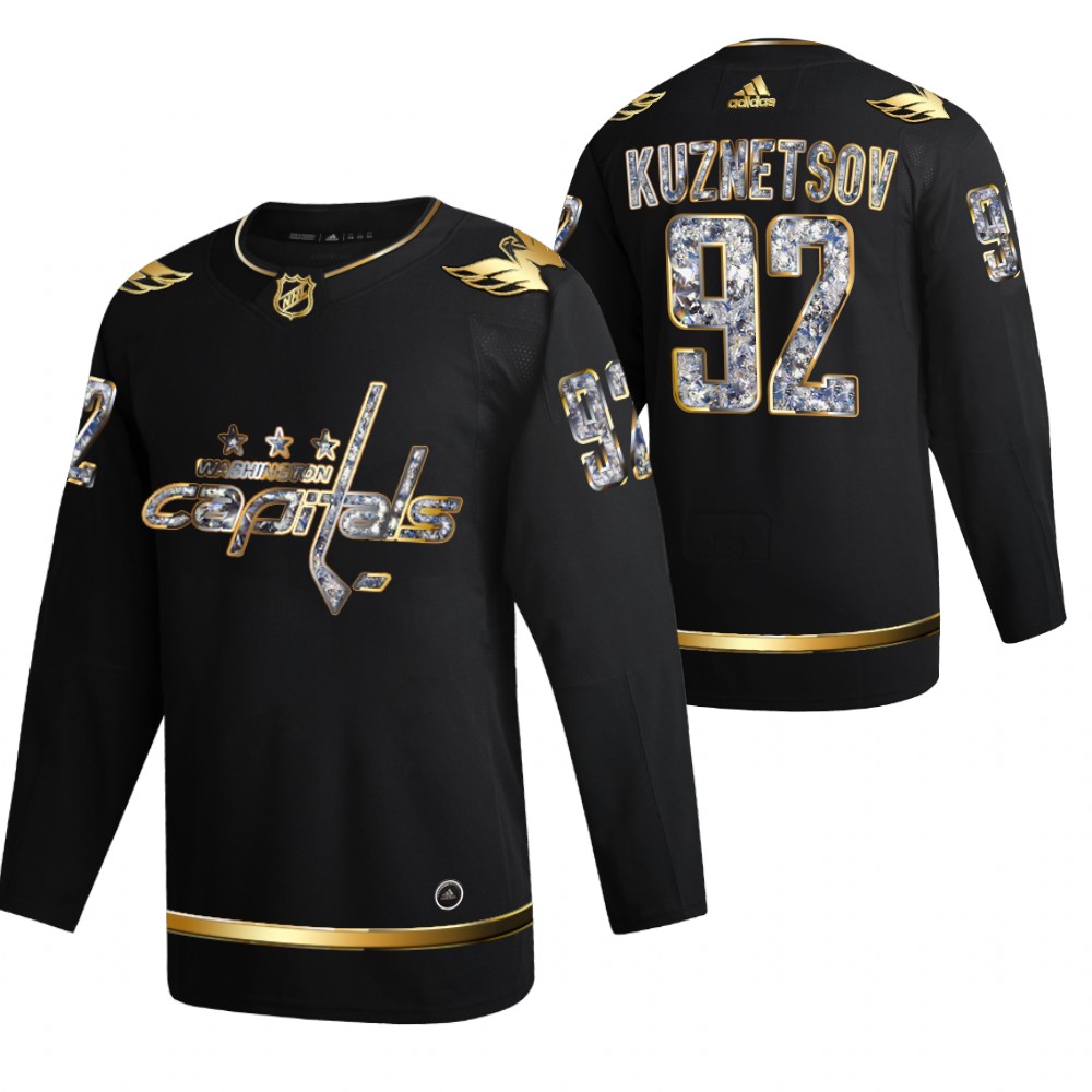 Washington Capitals Evgeny Kuznetsov Black 2022 Stanley Cup Playoffs Diamond Edition Jersey