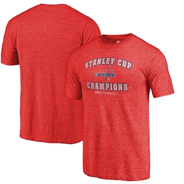 Washington Capitals Fanatics Branded Red 2018 Stanley Cup Champions Backchecking Tri Blend T-Shirt