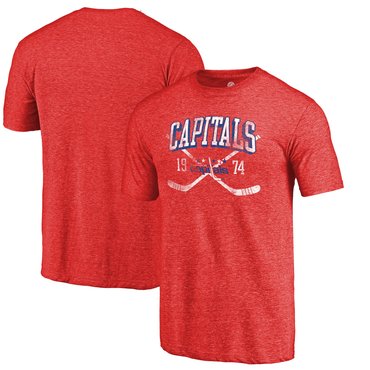 Washington Capitals Fanatics Branded Red Vintage Collection Line Shift Tri Blend T-Shirt