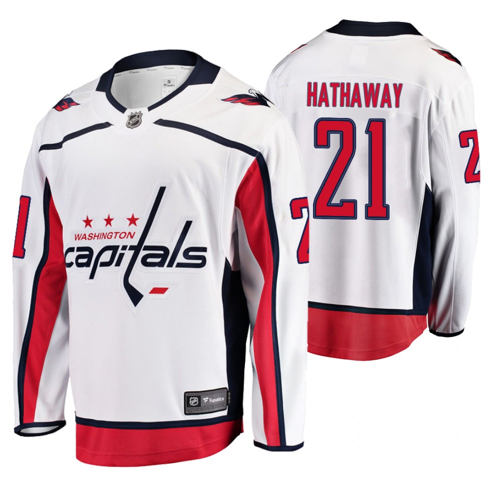 Washington Capitals Garnet Hathaway Men's Away Breakaway Player Fanatics Branded Jersey