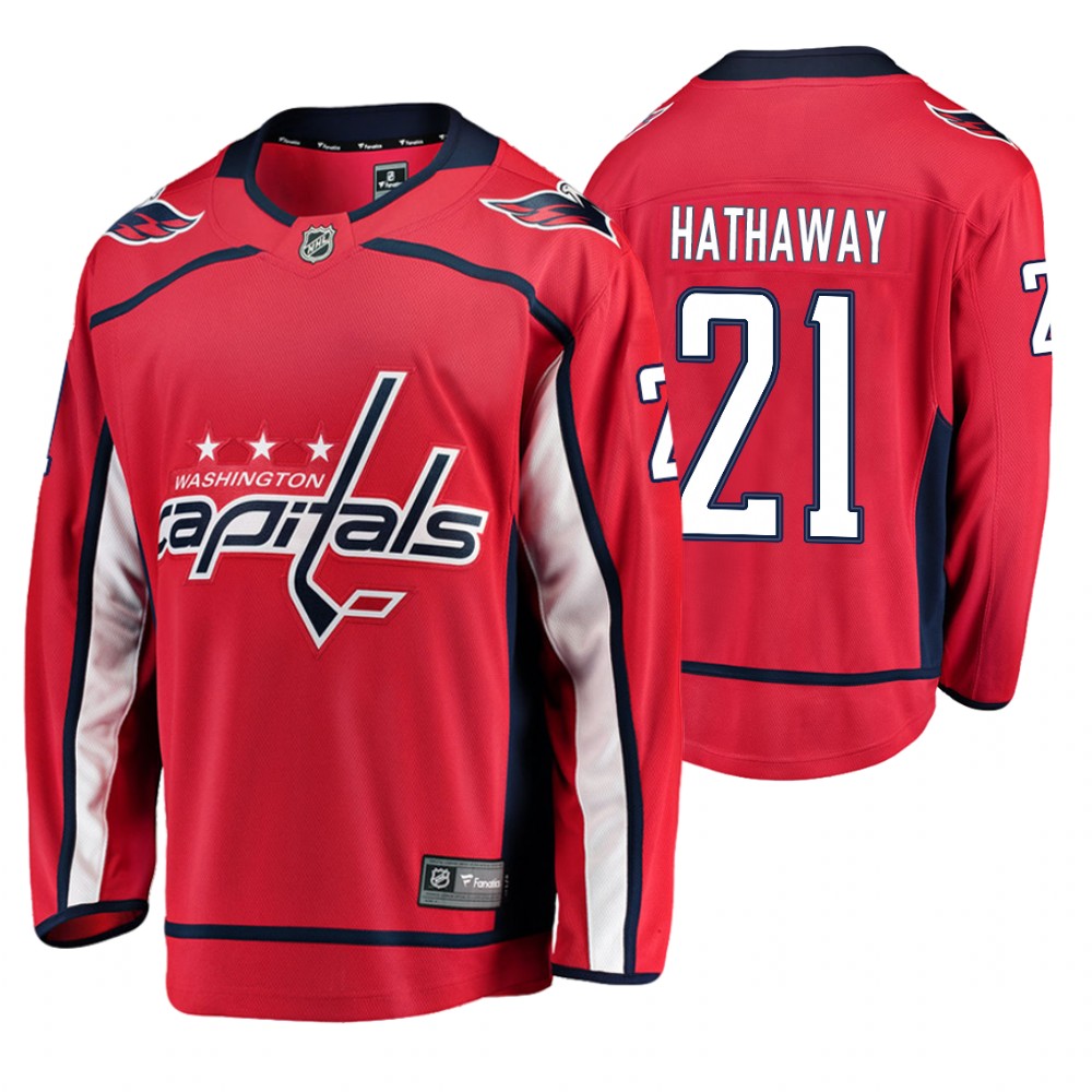Washington Capitals Garnet Hathaway Men's Home Breakaway Player Fanatics Branded Jersey