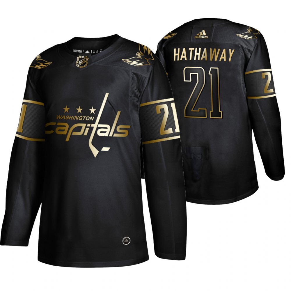 Washington Capitals Garnet Hathaway Men's NHL Golden Edition Authentic Adidas Jersey