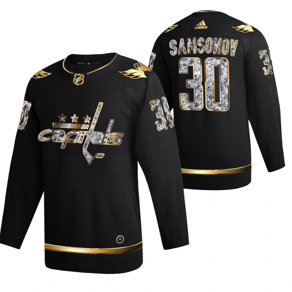 Washington Capitals Ilya Samsonov Black 2022 Stanley Cup Playoffs Diamond Edition Jersey