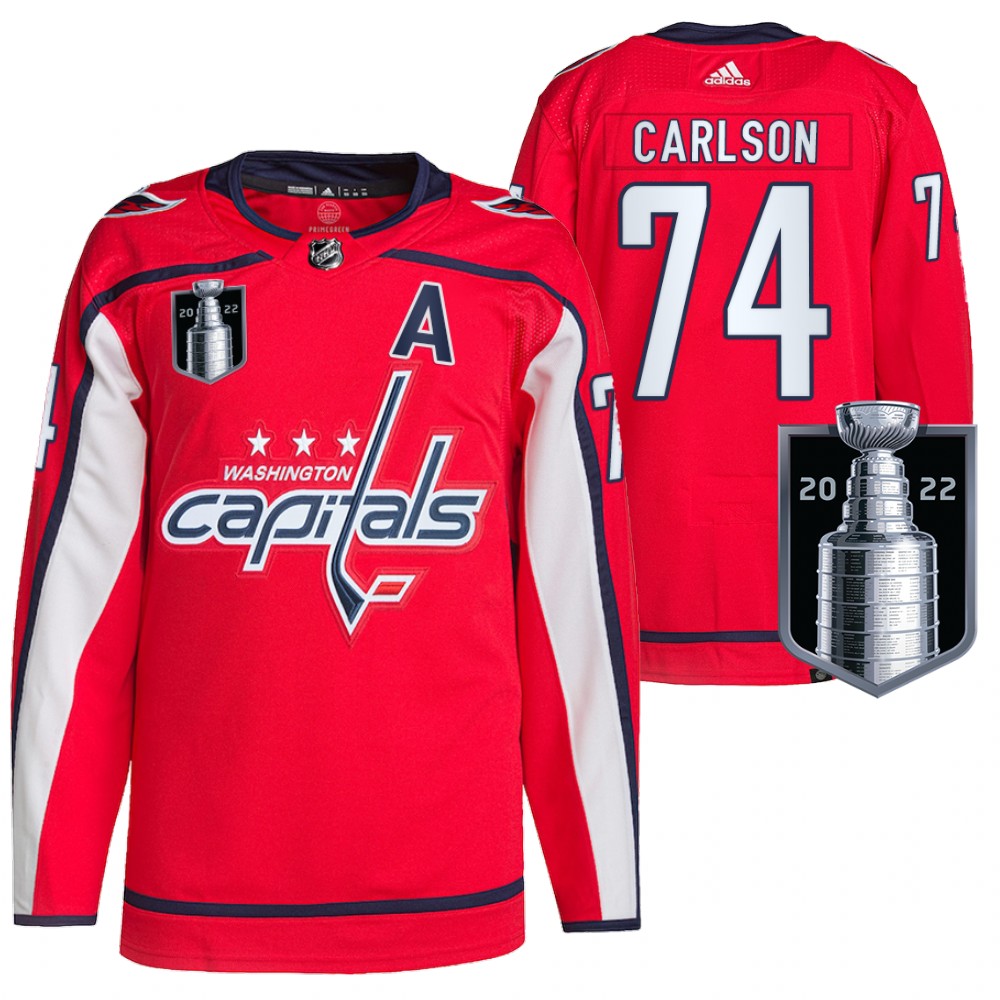 Washington Capitals John Carlson Red 2022 Stanley Cup Playoffs Authentic Pro Jersey