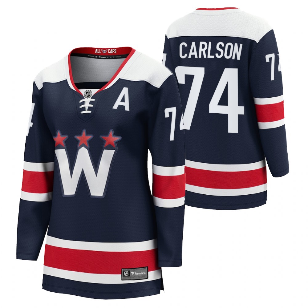 Washington Capitals John Carlson Women Navy 2020-21 Alternate Jersey