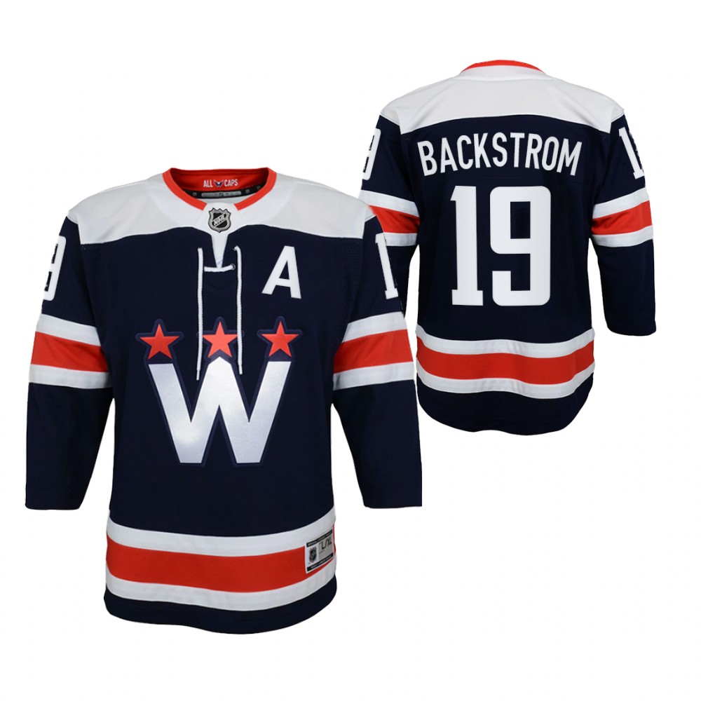 Washington Capitals Nicklas Backstrom Youth Navy 2020-21 Alternate Jersey