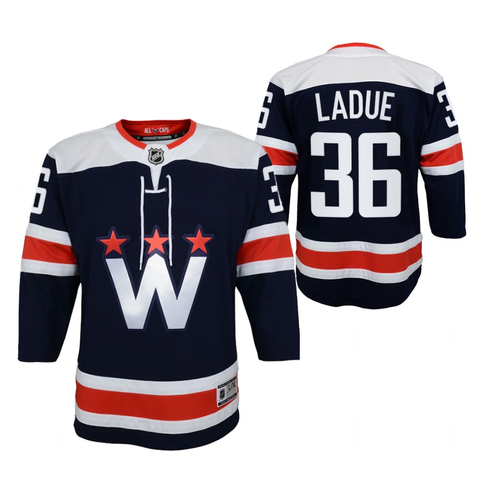 Washington Capitals Paul LaDue Youth Navy 2020-21 Alternate Jersey