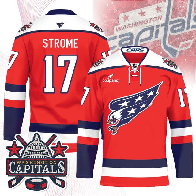 Washington Capitals Screaming Eagle Hockey Jersey - All Stitched Dylan Strome - 17