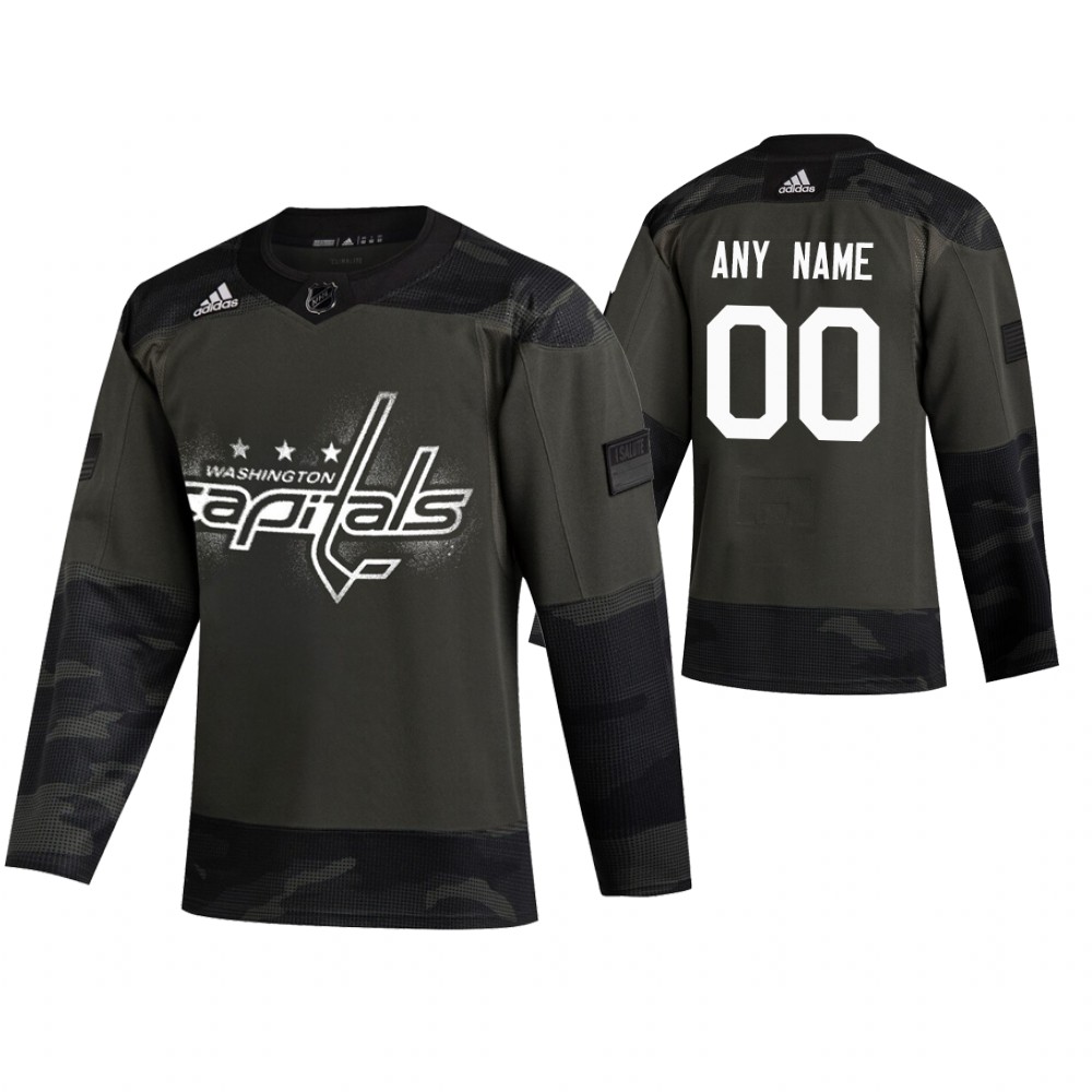 Washington Capitals hockey Camo 2019 Veterans Day Jersey Custom