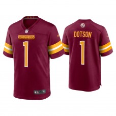 Washington Commanders #1 Jahan Dotson Burgundy Game 2022 NFL Draft Jersey