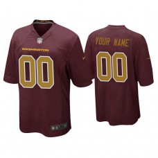 Washington Football Team #00 Custom Burgundy Alternate Game Jersey