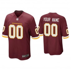 Washington Football Team #00 Custom Burgundy Game Jersey
