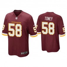 Washington Football Team #58 Shaka Toney Burgundy Game Jersey