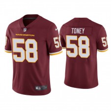 Washington Football Team #58 Shaka Toney Burgundy Vapor Limited Jersey