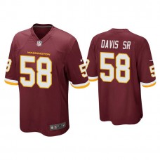 Washington Football Team #58 Thomas Davis Sr Burgundy Game Jersey
