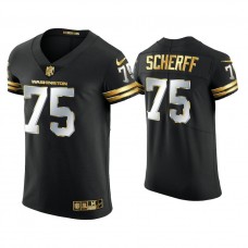 Washington Football Team #75 Brandon Scherff Black Golden Edition Vapor Elite Jersey