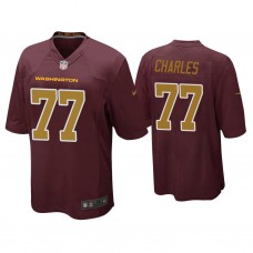 Washington Football Team #77 Saahdiq Charles Burgundy Alternate Game Jersey