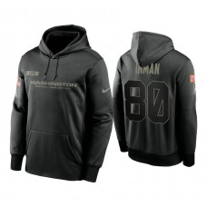 Washington Football Team #80 Dontrelle Inman Black 2020 Salute to Service Sideline Performance Pullover Hoodie
