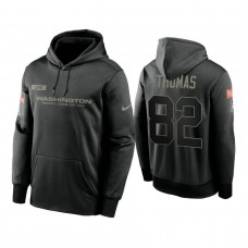 Washington Football Team #82 Logan Thomas Black 2020 Salute to Service Sideline Performance Pullover Hoodie