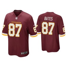 Washington Football Team #87 John Bates Burgundy Game Jersey