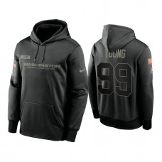Washington Football Team #99 Chase Young Black 2020 Salute to Service Sideline Performance Pullover Hoodie