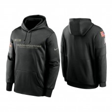 Washington Football Team Black 2020 Salute to Service Sideline Performance Pullover Hoodie