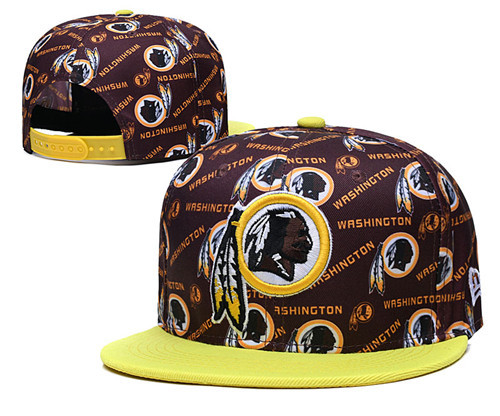 Washington Football Team Logos Brown Yellow Adjustable Hat LH