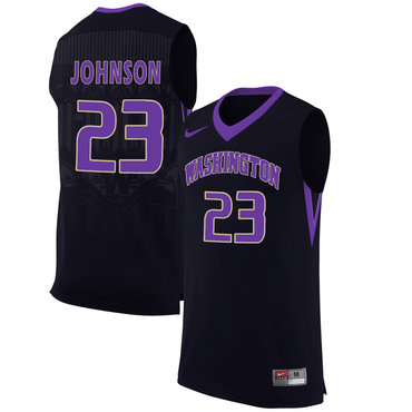 Washington Huskies 23 Carlos Johnson Black College Basketball Jersey