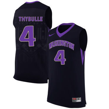 Washington Huskies 4 Matisse Thybulle Black College Basketball Jersey