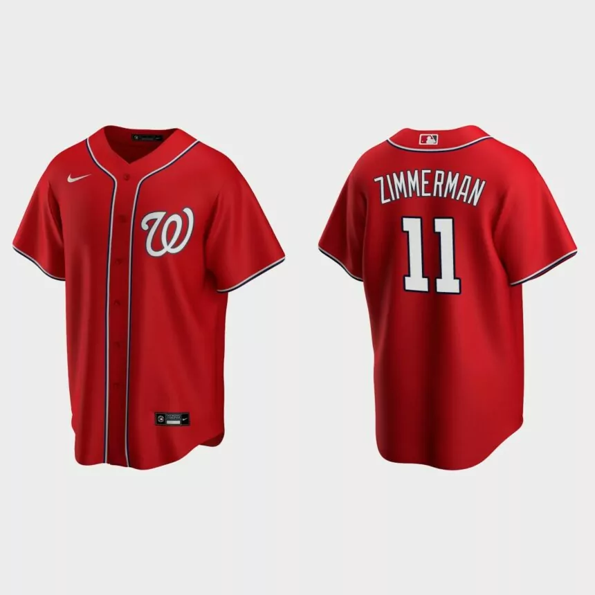 Washington Nationals #11 Ryan Zimmerman Replica Alternate Jersey – Red