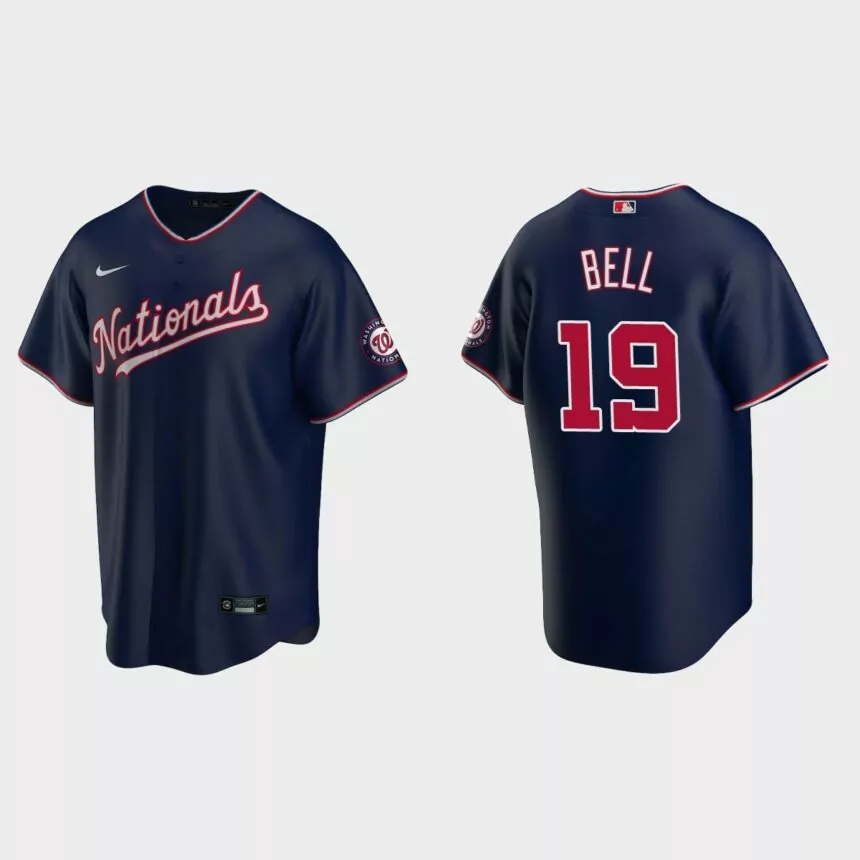 Washington Nationals #19 Josh Bell Replica Alternate Jersey – Navy