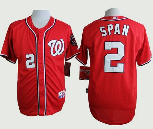 Washington Nationals #2 Denard Span Red Cool Base Stitched Baseball Jersey