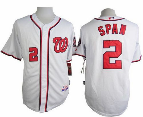 Washington Nationals #2 Denard Span White Cool Base Stitched Baseball Jersey
