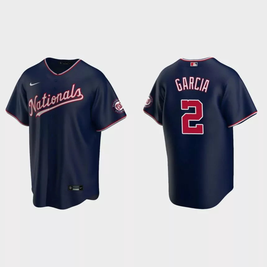 Washington Nationals #2 Luis Garcia Replica Alternate Jersey – Navy