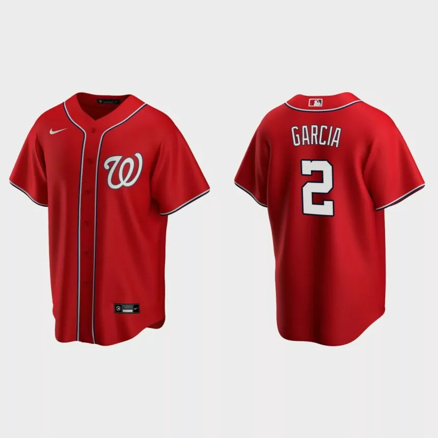 Washington Nationals #2 Luis Garcia Replica Alternate Jersey – Red