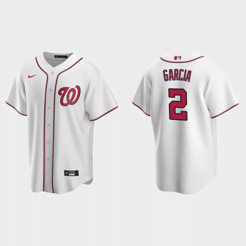 Washington Nationals #2 Luis Garcia Replica Home Jersey – White